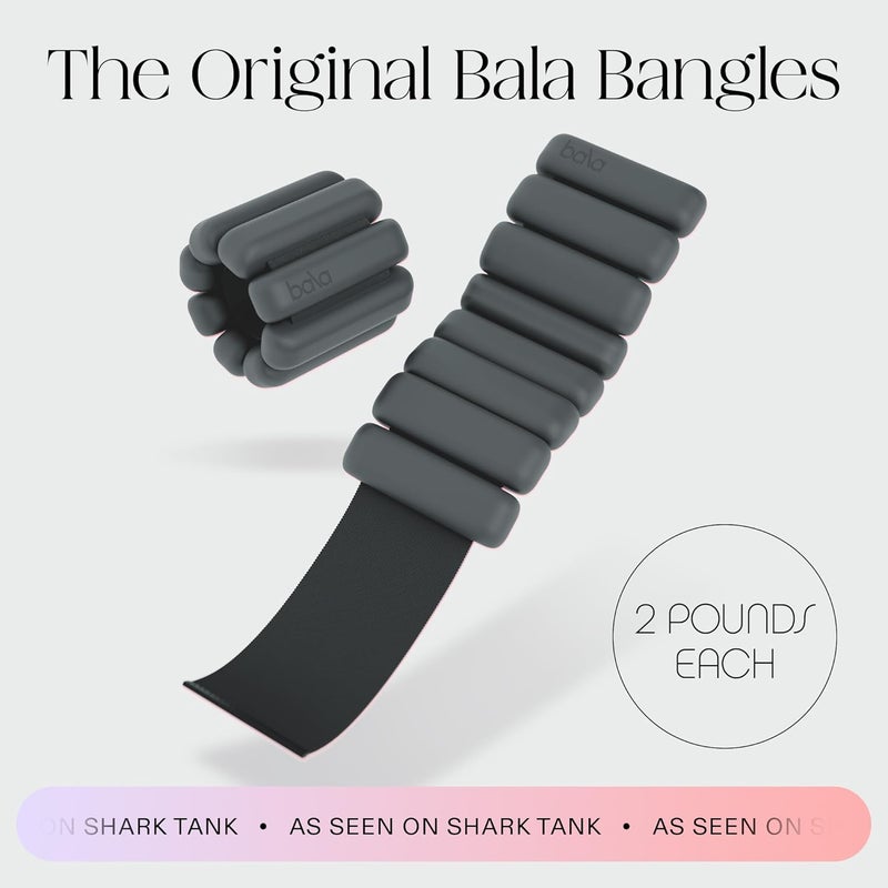 Bala Bangles Wrist & Ankle Weights - Adjustable Weighted Bands for Women & Men - Soft Silicone Arm & Leg Weights for Pilates, Yoga, Walking, Barre, Home Workout & Strength Training Exercise - Image 2